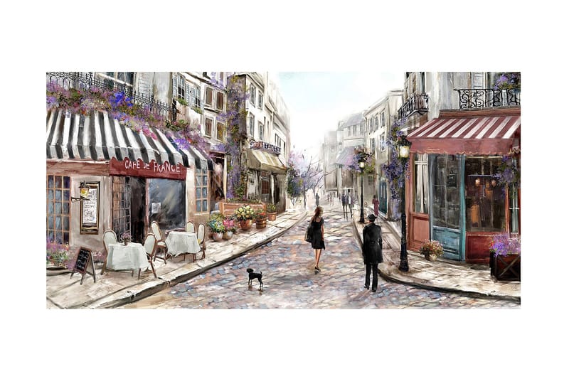 Oljemålning Gatucafé