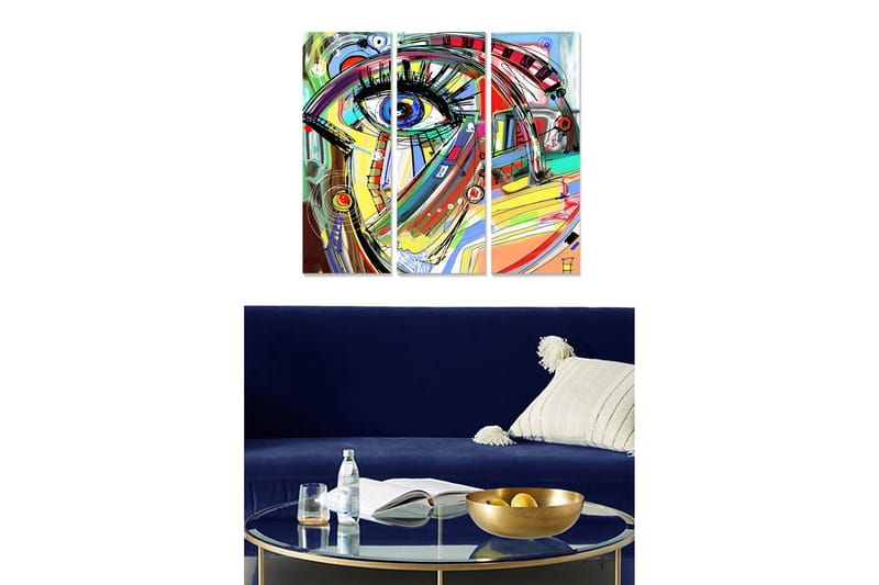 Canvastavla Abstract 3-pack Flerfärgad - 20x50 cm - Inredning - Tavlor & posters - Canvastavla