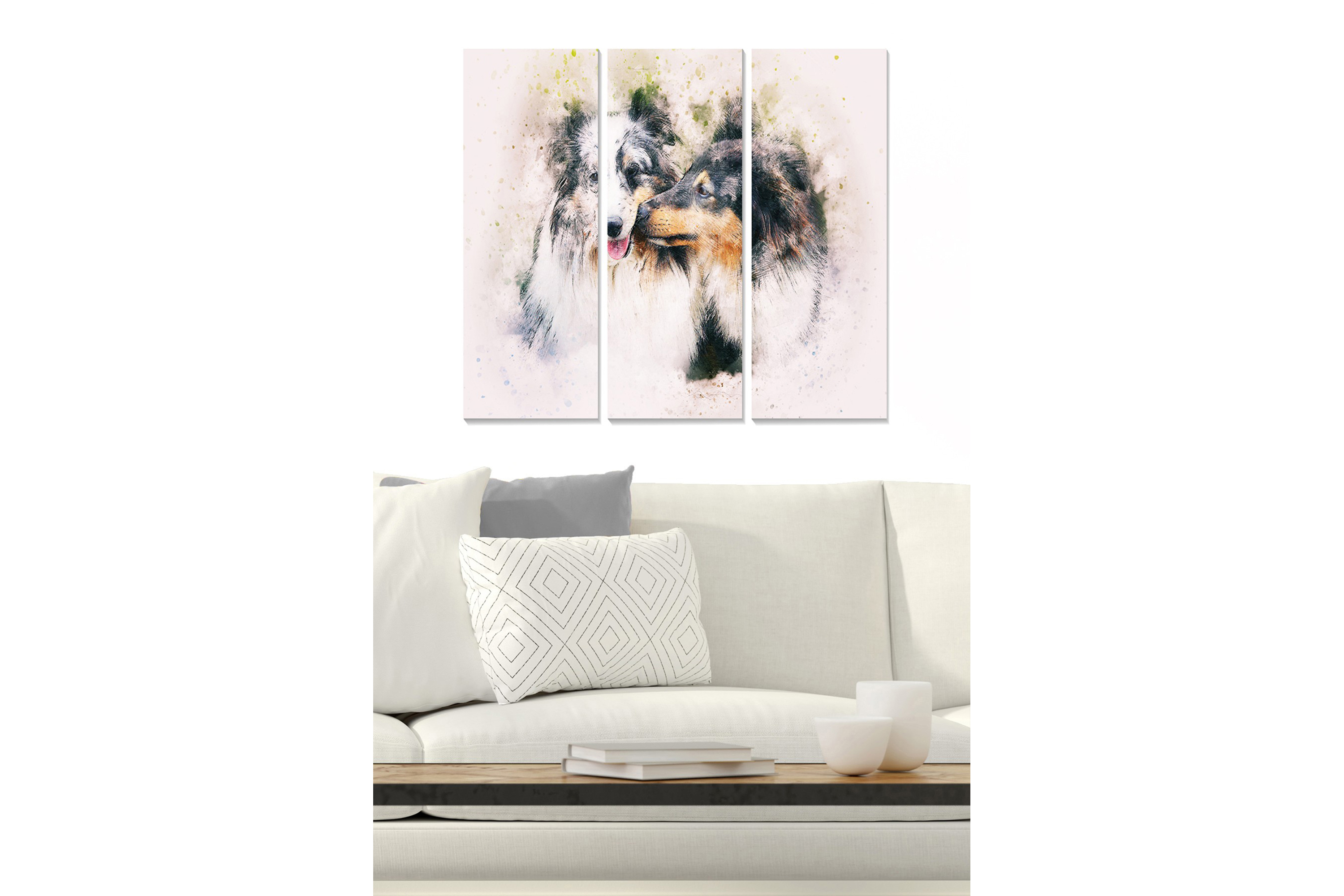 Canvastavla Animal 3-pack Flerfärgad 20x50 cm