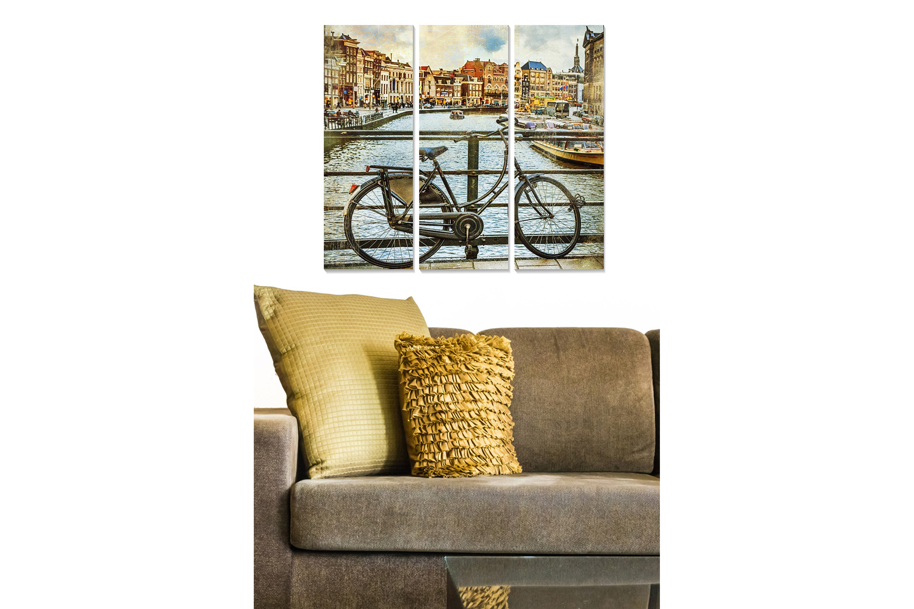 Canvastavla City 3-pack Flerfärgad 20x50 cm