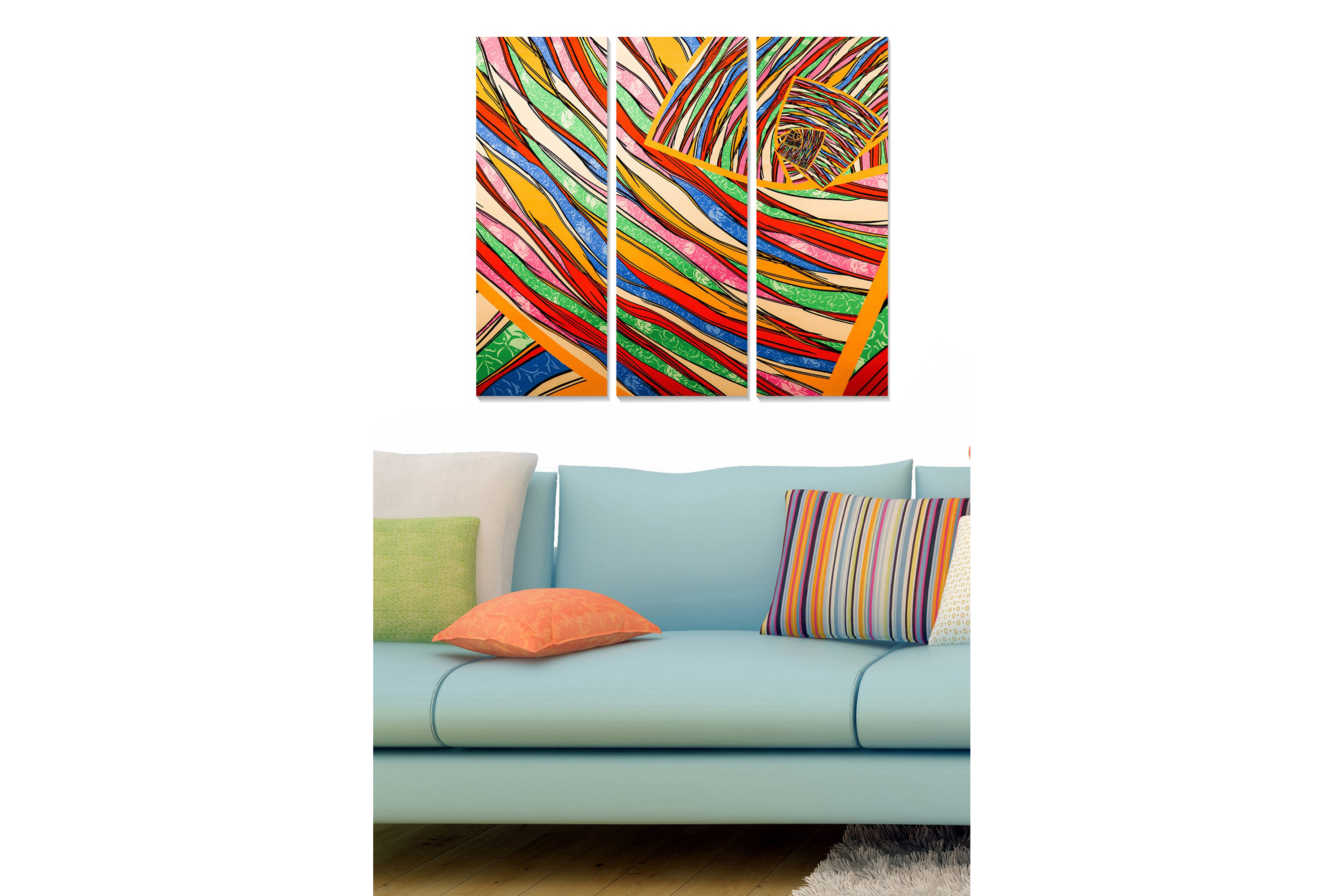 Canvastavla Colorful 3-pack Flerfärgad 20x50 cm