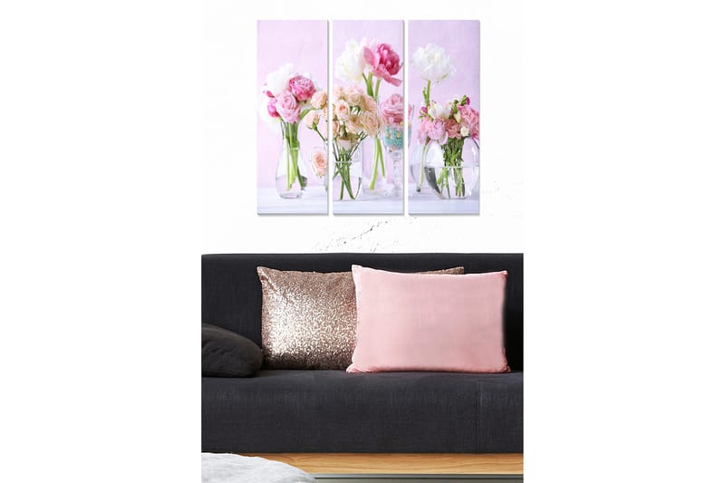 Canvastavla Floral 3-pack Flerfärgad - 20x50 cm - Inredning - Tavlor & posters - Canvastavla