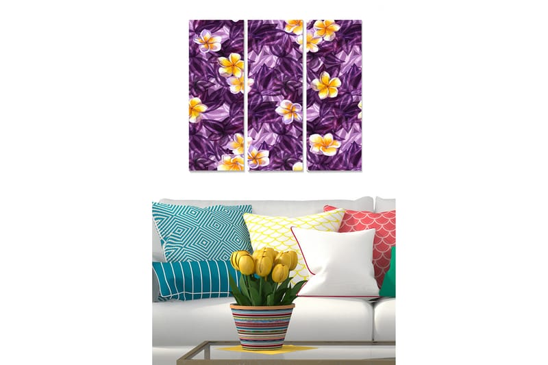 Canvastavla Floral 3-pack Flerfärgad - 20x50 cm - Posters & prints