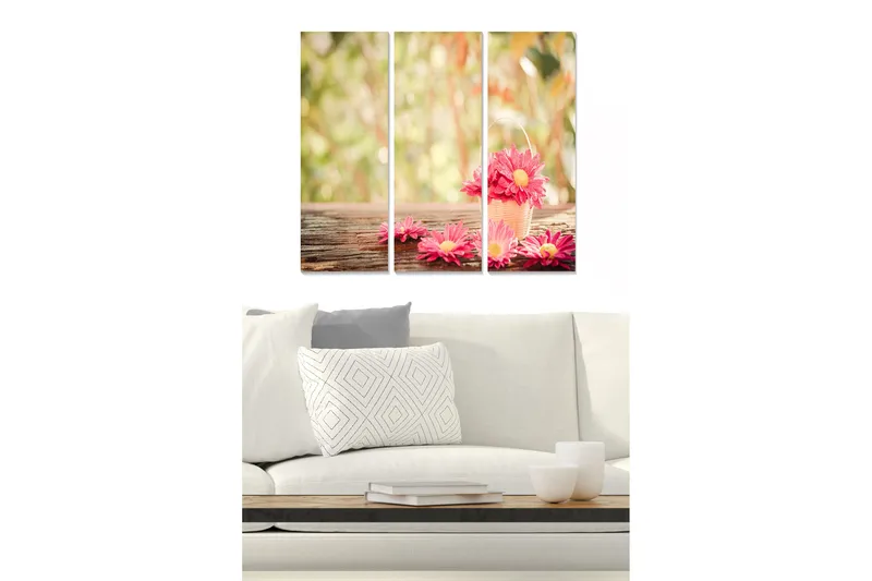Canvastavla Floral 3-pack Flerfärgad - 20x50 cm - Inredning - Tavlor & posters - Canvastavla