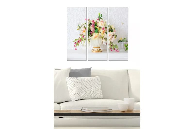 Canvastavla Floral 3-pack Flerfärgad - 20x50 cm - Inredning - Tavlor & posters - Canvastavla