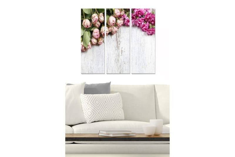 Canvastavla Floral 3-pack Flerfärgad - 20x50 cm - Inredning - Tavlor & posters - Canvastavla