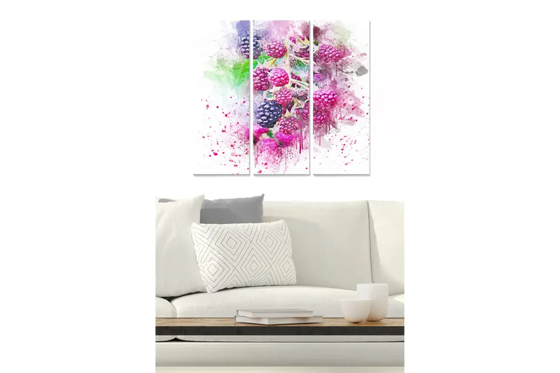 Canvastavla Floral 3-pack Flerfärgad - 20x50 cm - Inredning - Tavlor & posters - Canvastavla