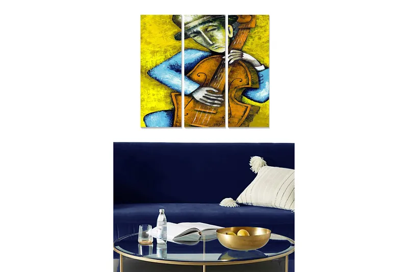 Canvastavla Music 3-pack Flerfärgad, 20x50 cm