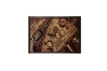 Historical Map, Compass & Watch Foto Beige/Brun - 70x50 cm - Inredning - Tavlor & posters - Posters & prints - Fotografiska posters