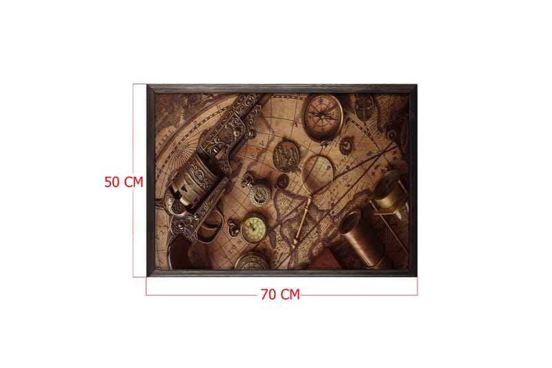 Historical Map, Compass & Watch Foto Beige/Brun - 70x50 cm - Inredning - Tavlor & posters - Posters & prints - Fotografiska posters