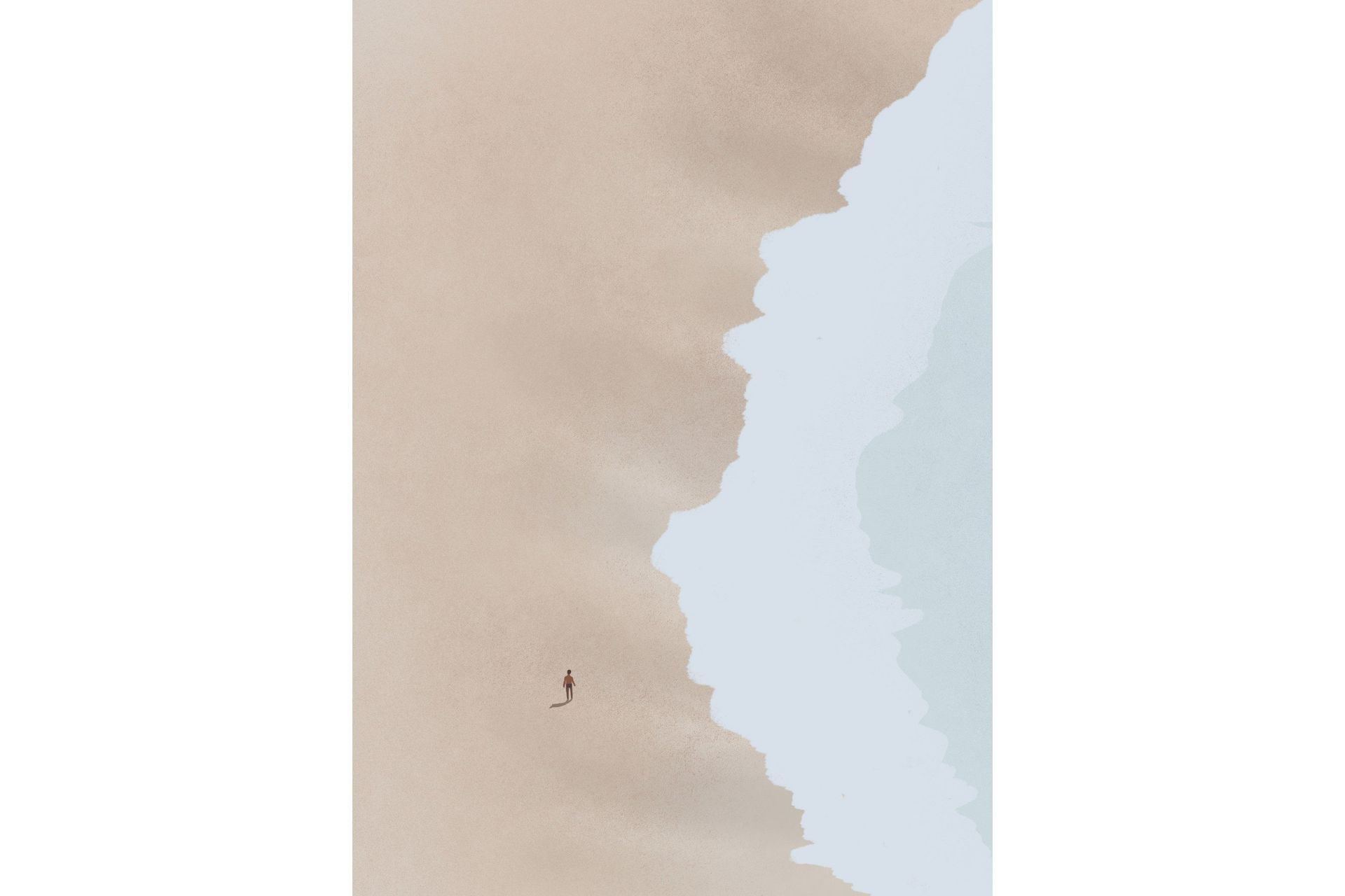 Poster Beach 50x70 cm - Beige
