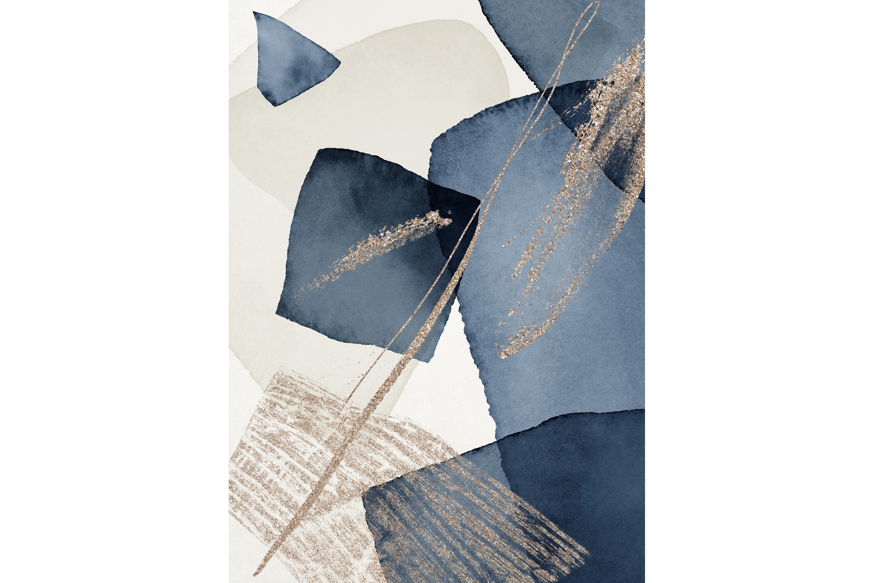 Poster Blue swirl 70x100 cm - Beige