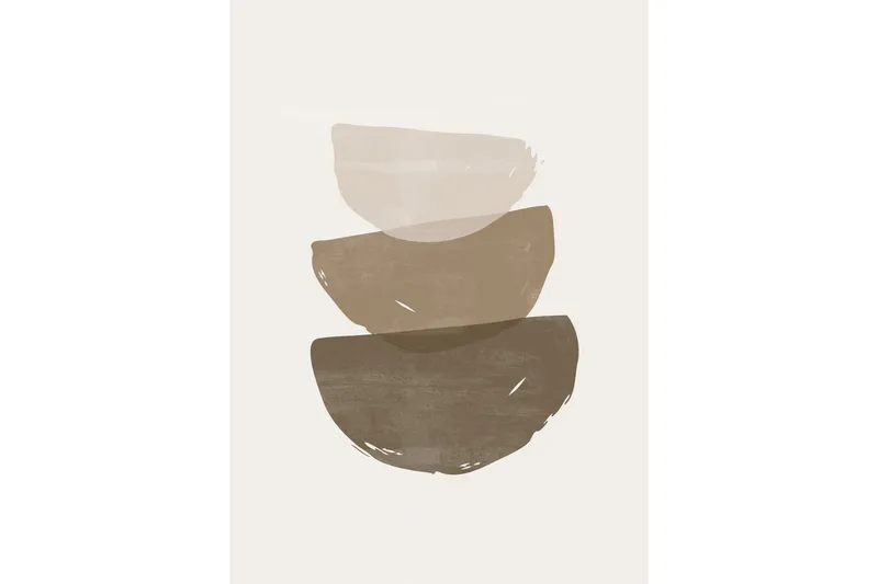 Poster Brush strokes 50x70 cm, Beige