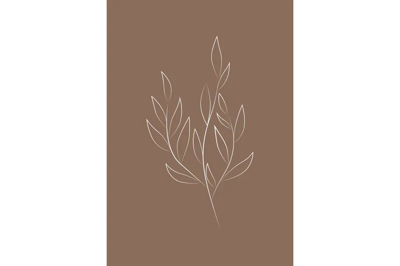 Poster Drawed leaf 70x100 cm - Brun - Inredning - Tavlor & posters - Posters & prints