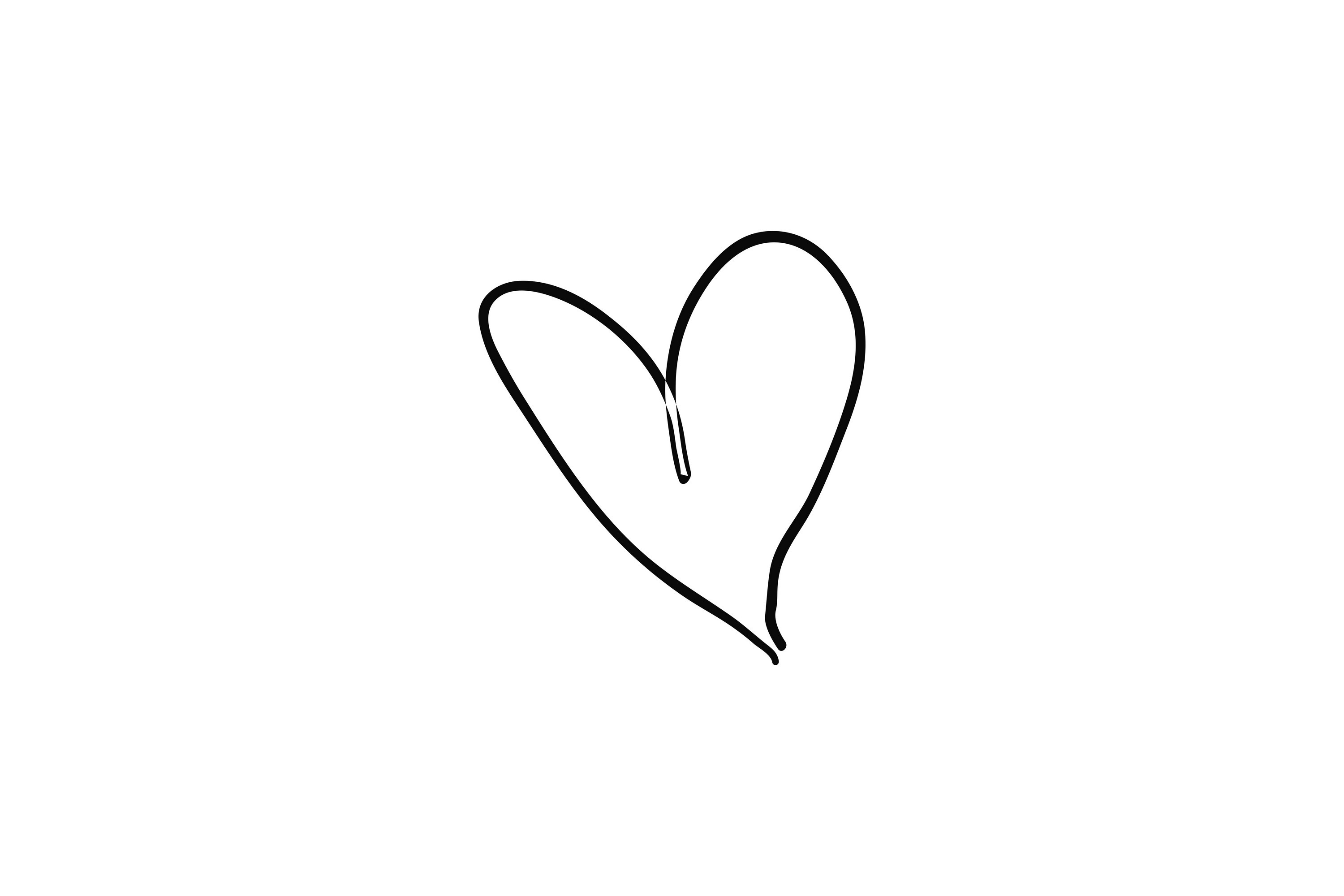 Poster Heart 21x30 cm Svart/Vit