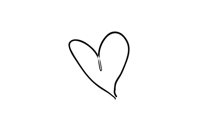 Poster Heart 30x40 cm, Svart/Vit