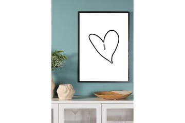 Poster Heart 70x100 cm - Svart/Vit - Inredning - Tavlor & posters - Posters & prints