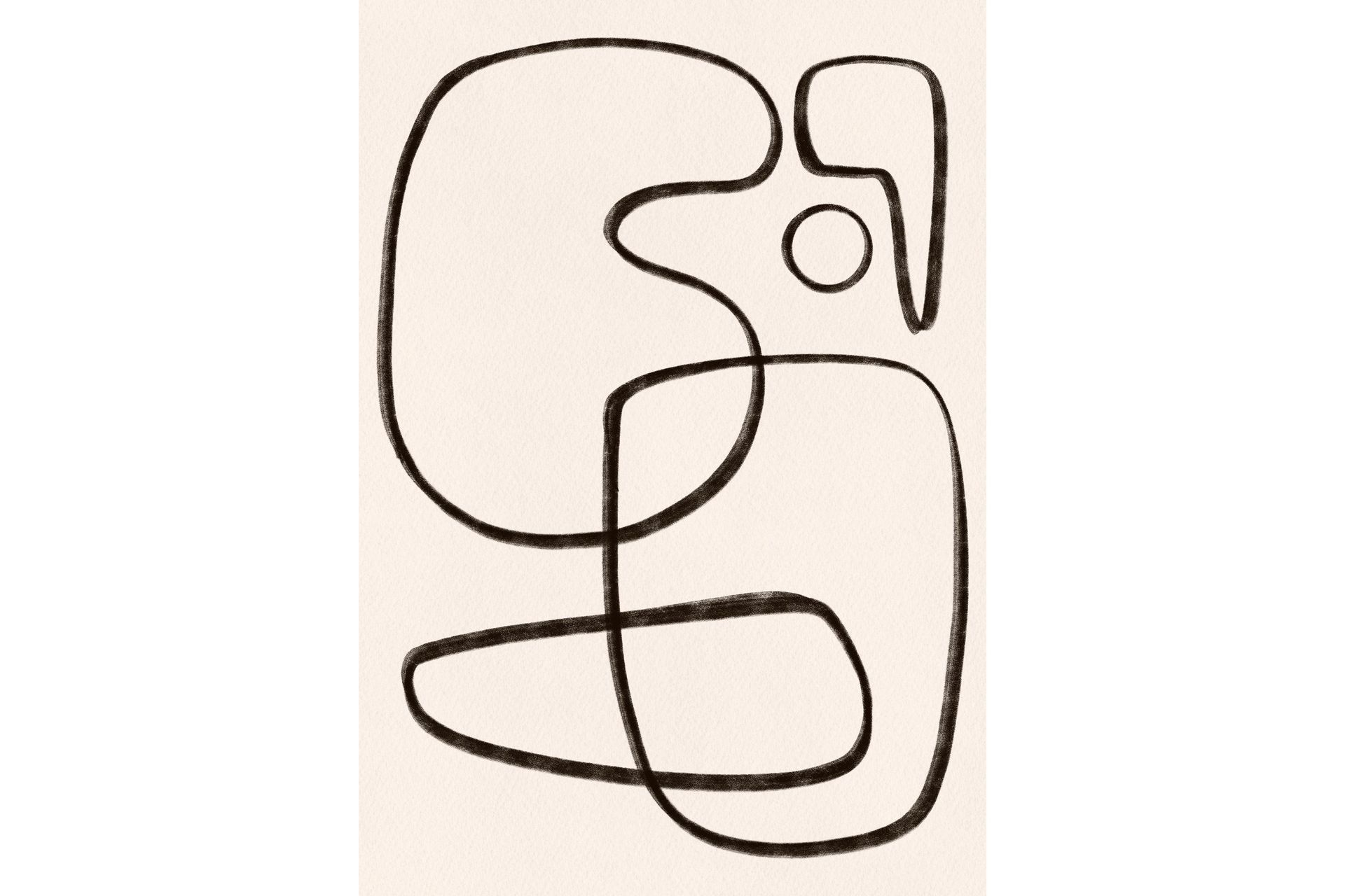 Poster Line art 70x100 cm - Vit/Svart