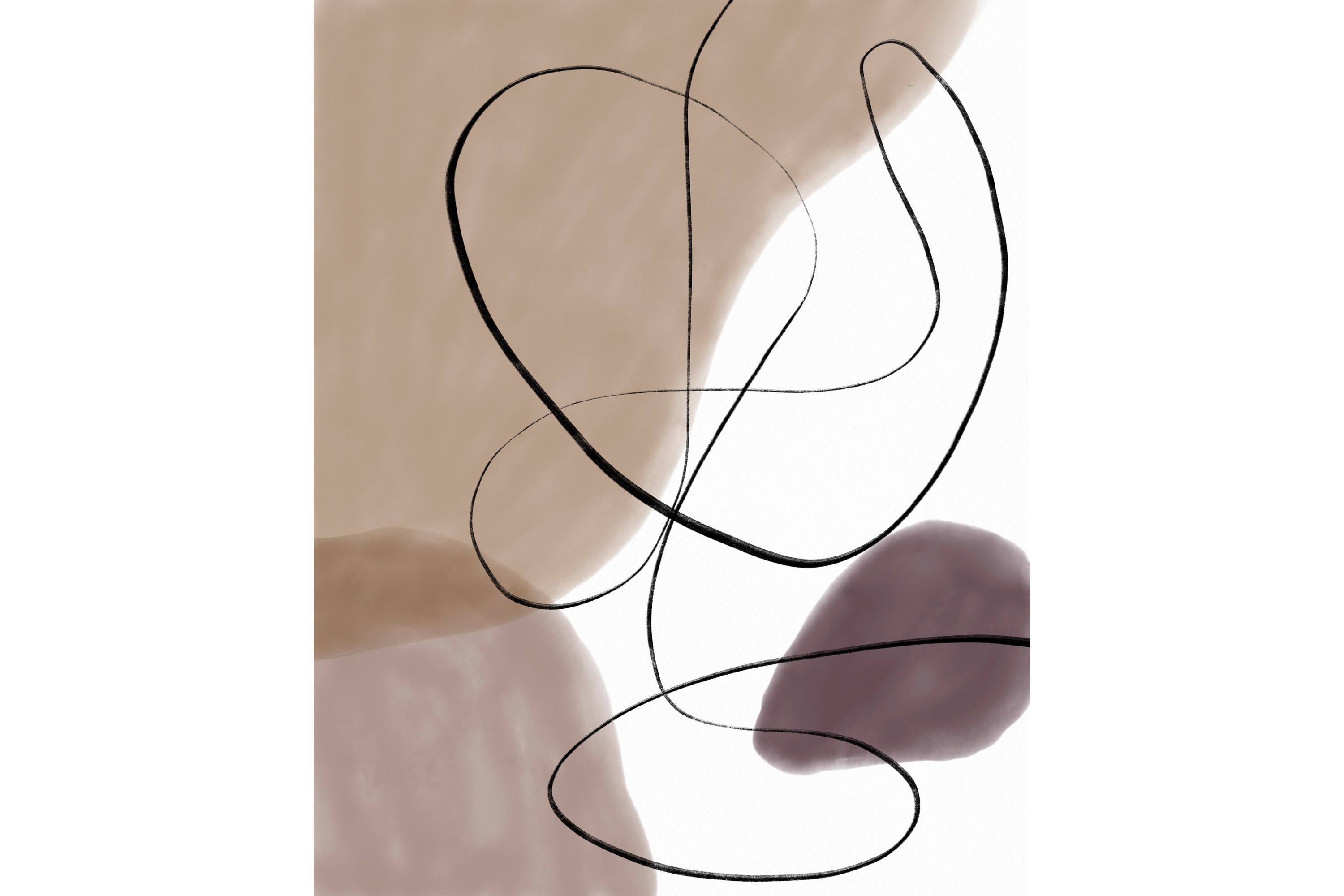Poster Lines 21x30 cm Beige