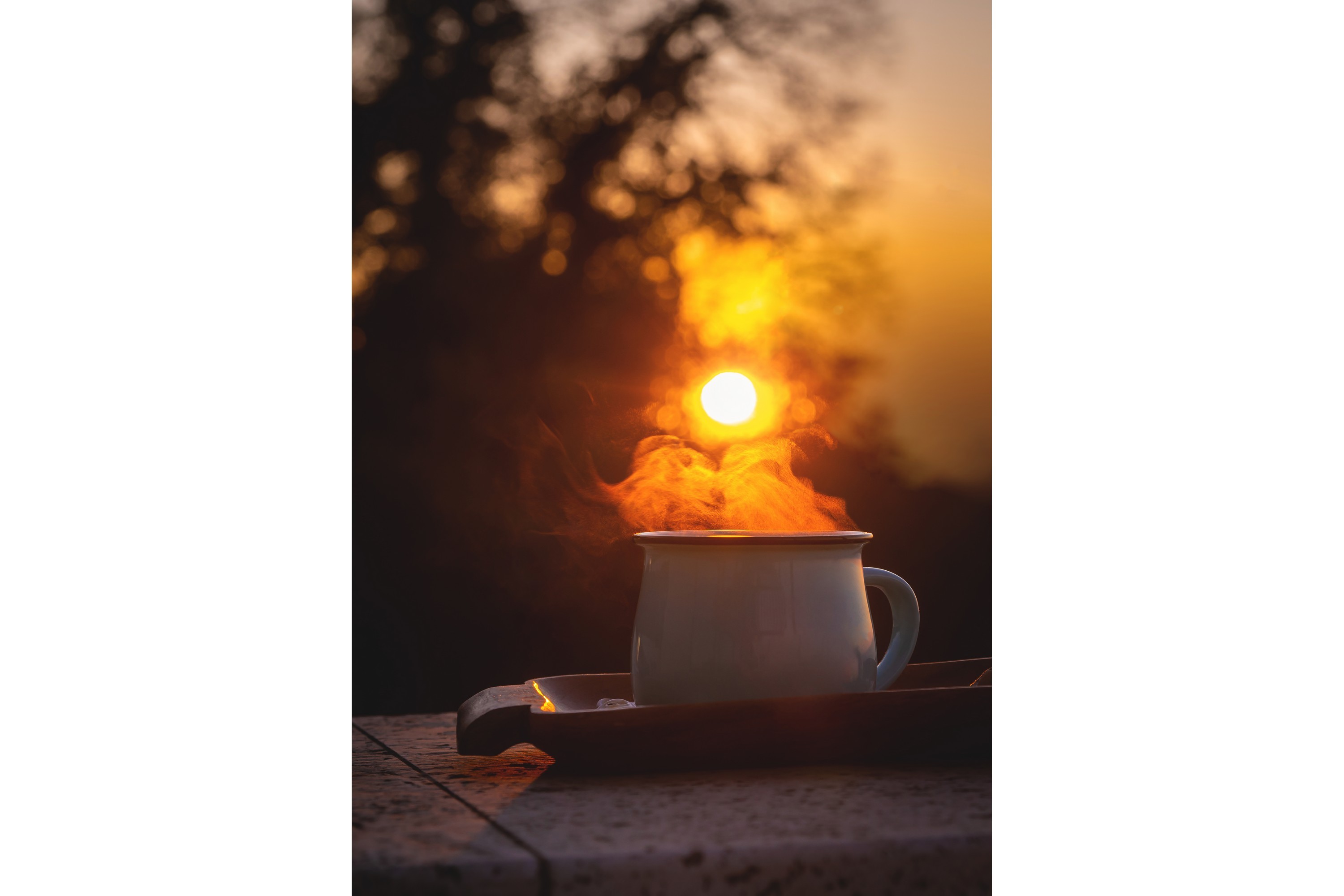 Poster Morning coffee 50x70 cm Orange/Svart