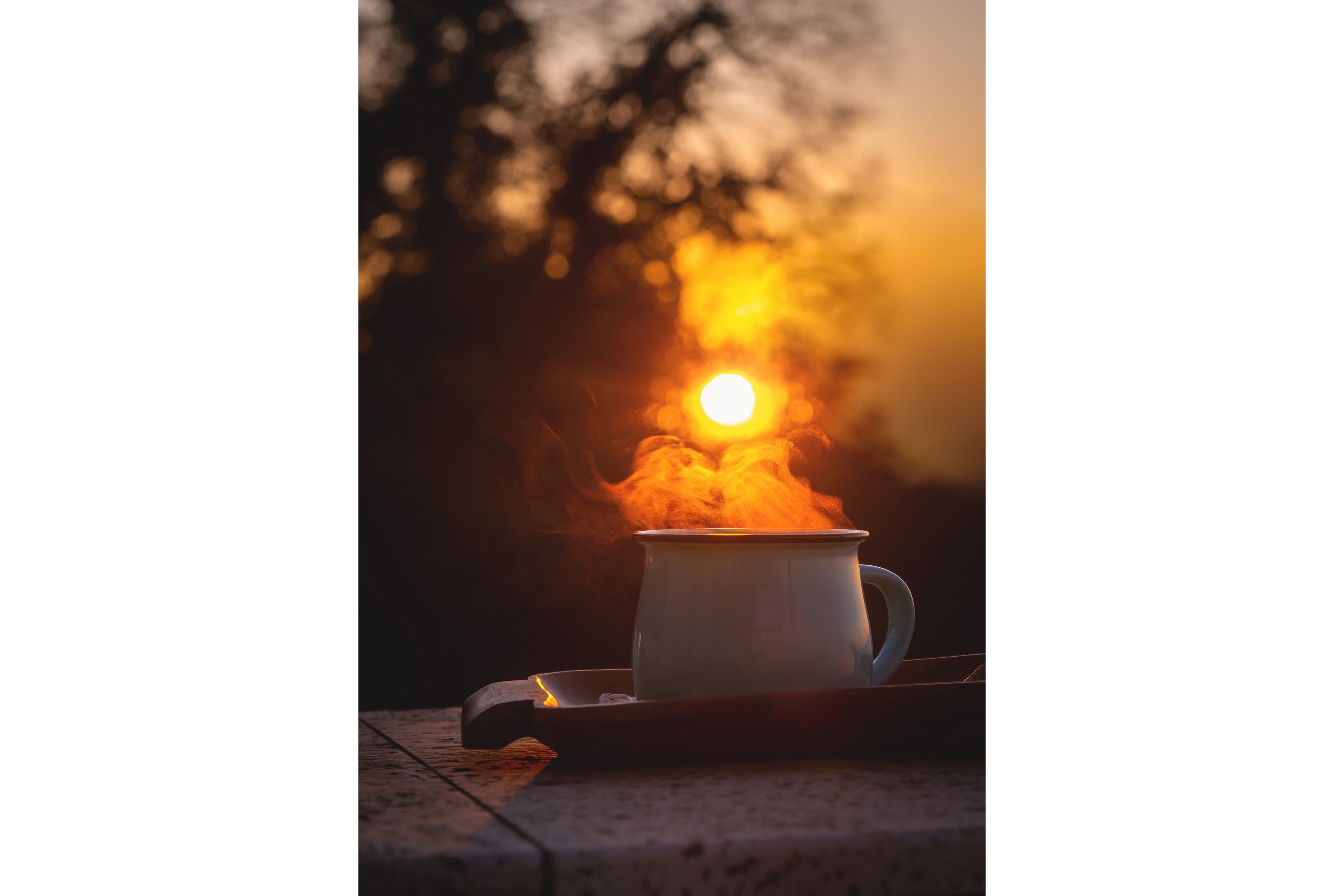 Poster Morning coffee 70x100 cm Orange/Svart