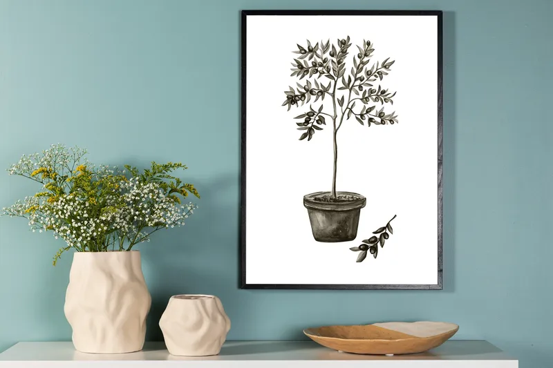 Poster Olive 30x40 cm - Vit/Grön - Inredning - Tavlor & posters - Posters & prints