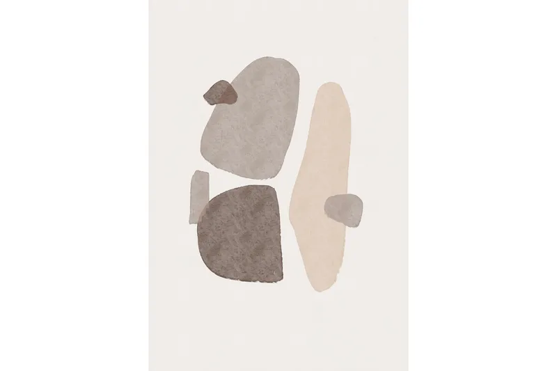 Poster Shapes 70x100 cm, Svart/Vit