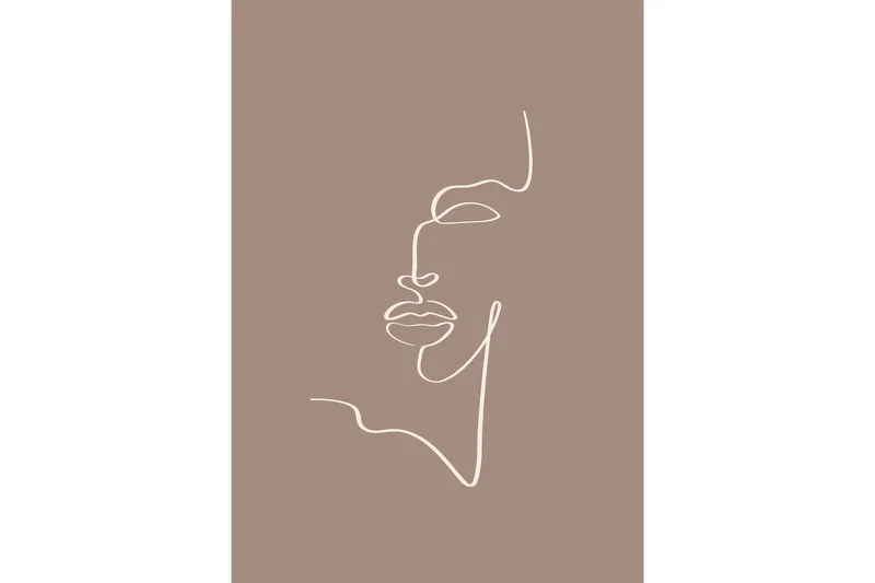 Poster Siluette 50x70 cm, Brun