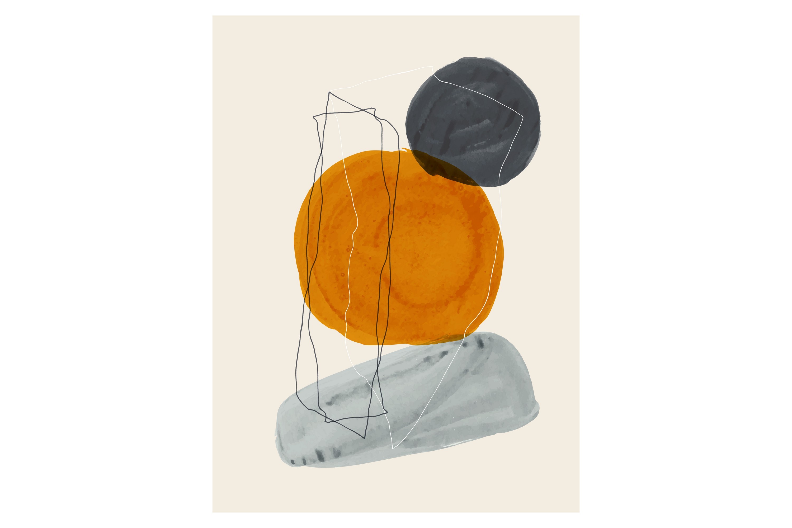 Poster Stones 30x40 cm Beige
