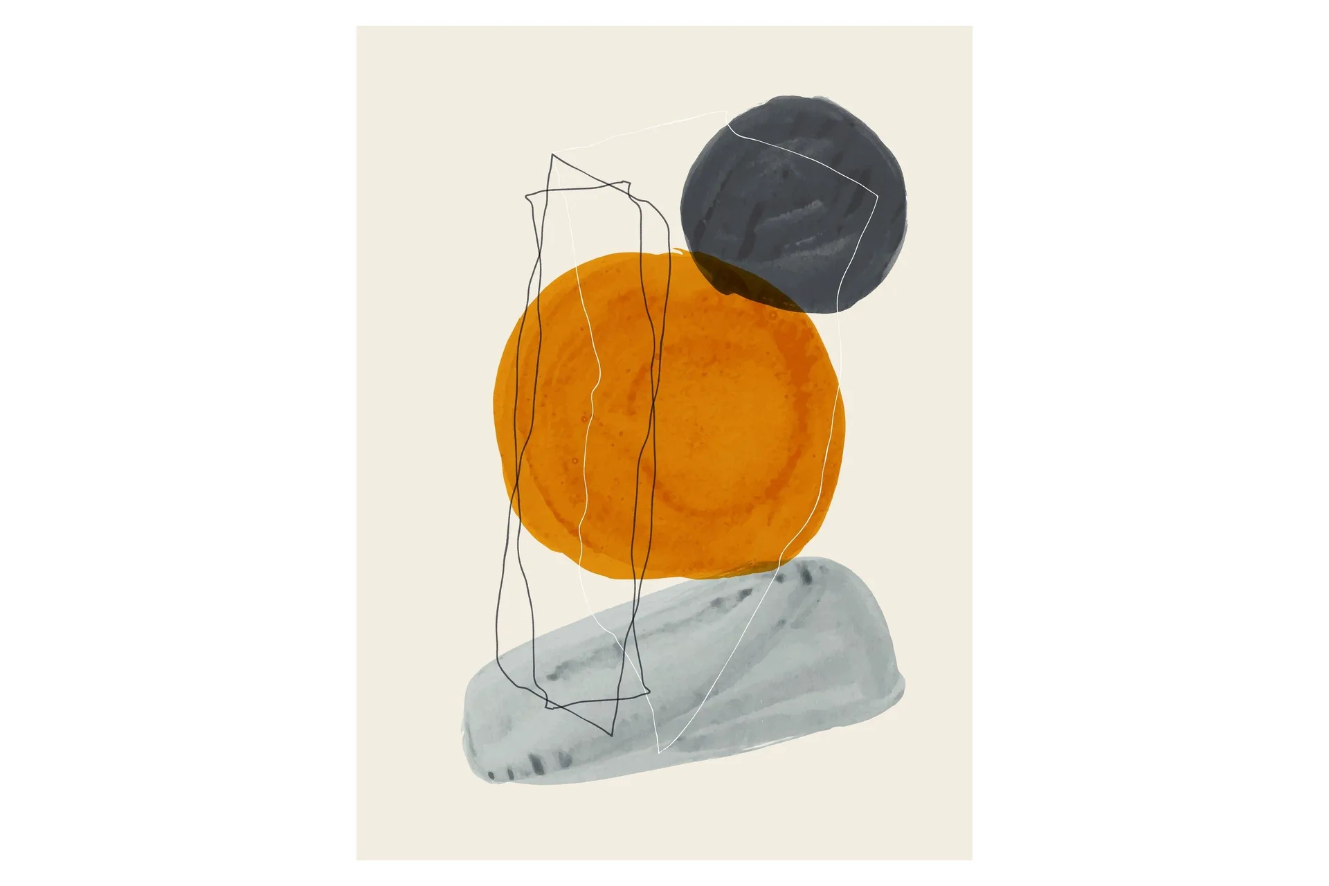 Poster Stones 30x40 cm - Beige