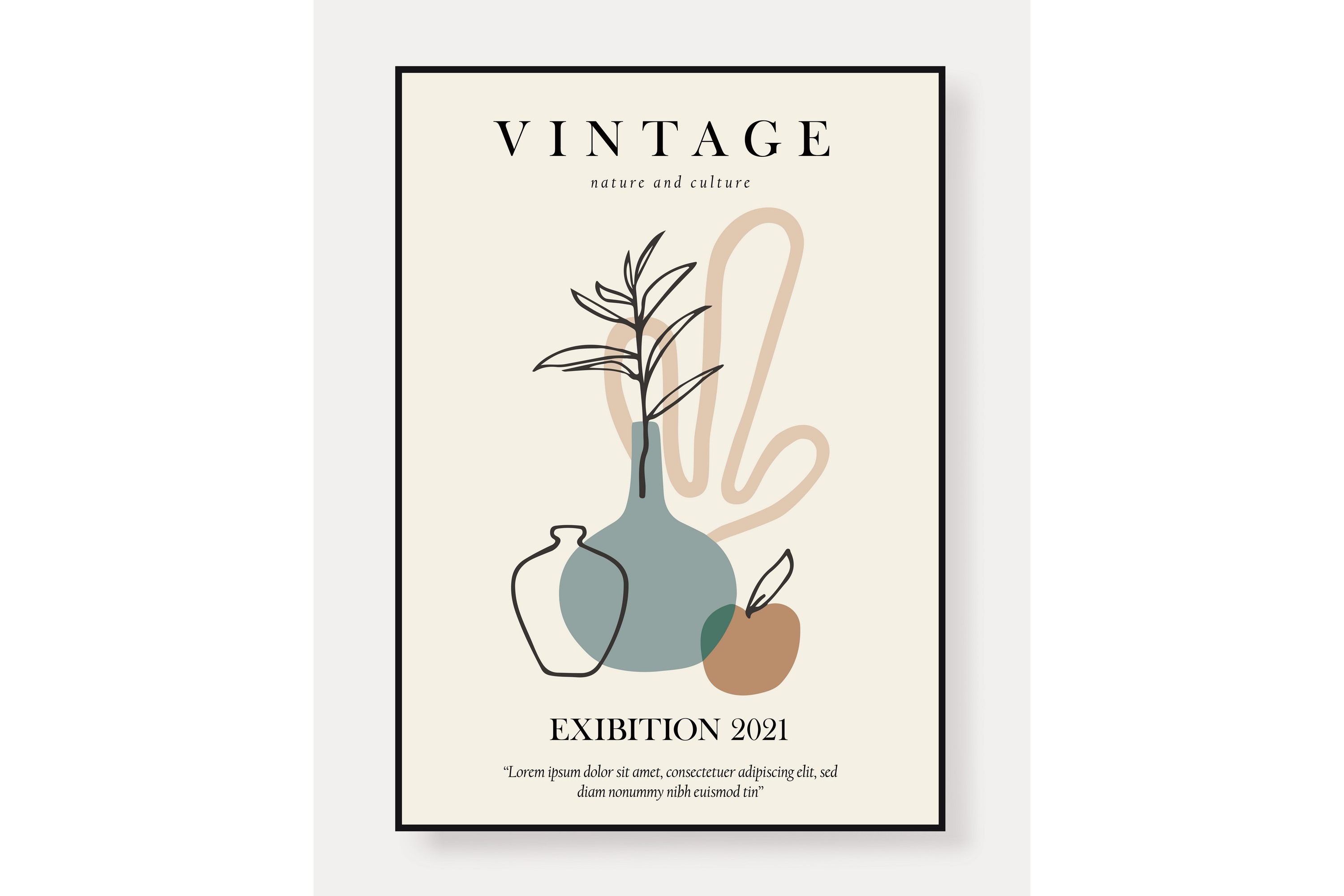 Poster Vintage 21x30 cm Beige