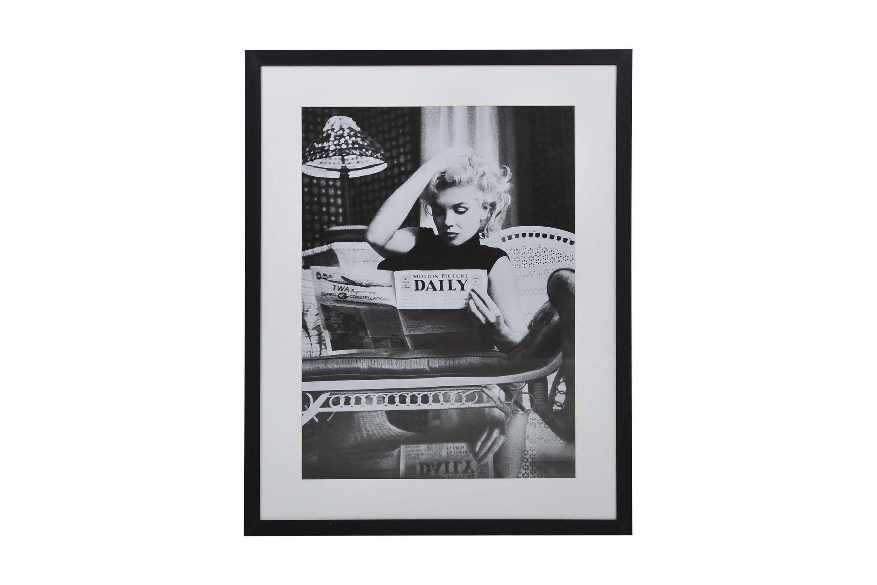 Tavla Belarbo Marilyn Dailey News 70X90 SvartVitGlasTrä