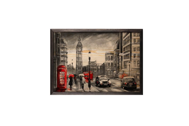Vintage London Illustration Grå/Svart/Röd/Beige - 50x35 cm - Inredning - Tavlor & posters - Posters & prints