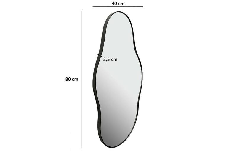 Spegel Wohnling Asymmetrisk metallram oval 80 cm - Inredning - Spegel - Hallspegel