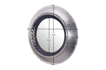 Spegel Wohnling Modern vågig metallram rund 74 cm - Inredning - Spegel - Hallspegel