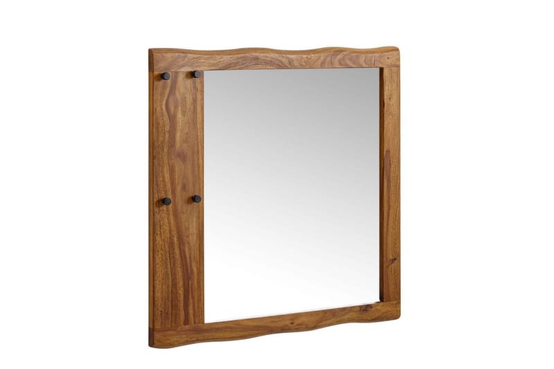 Spegel Wohnling Träkant Solid Träram med Krokar Lantlig Stil