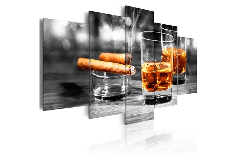 Tavla Cigars And Whiskey 200x100 - Artgeist sp. z o. o. - Canvastavla