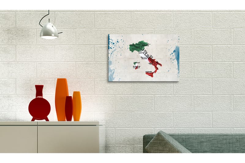 Tavla Karta över Italien 120x80 - Artgeist sp. z o. o. - Canvastavla