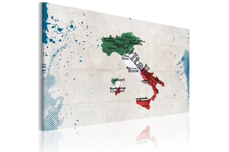 Tavla Karta över Italien 120x80 - Artgeist sp. z o. o. - Canvastavla