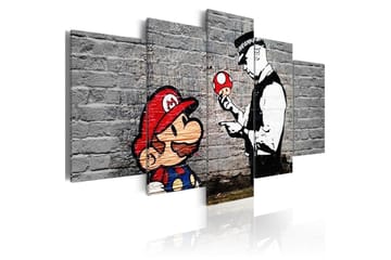 Tavla Super Mario Mushroom Cop Banksy 100x50