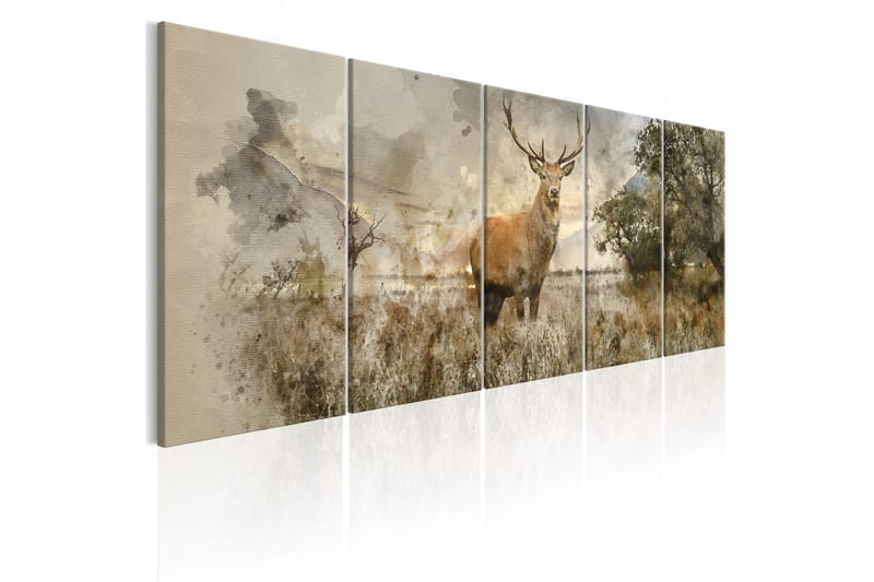 Tavla Watercolour Deer 200x80 - Artgeist sp. z o. o. - Canvastavla