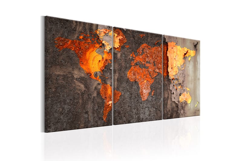 Tavla World Map Rusty World 120x60 - Artgeist sp. z o. o. - Canvastavla