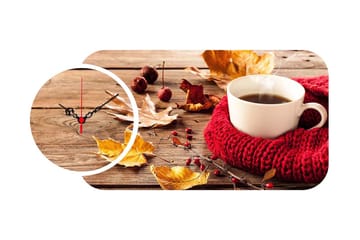 Decorative MDF Clock (2 Pieces) 68x32 - Inredning - Väggdekor - Väggklocka & väggur