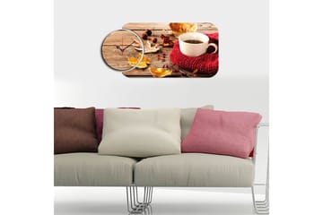 Decorative MDF Clock (2 Pieces) 68x32 - Inredning - Väggdekor - Väggklocka & väggur