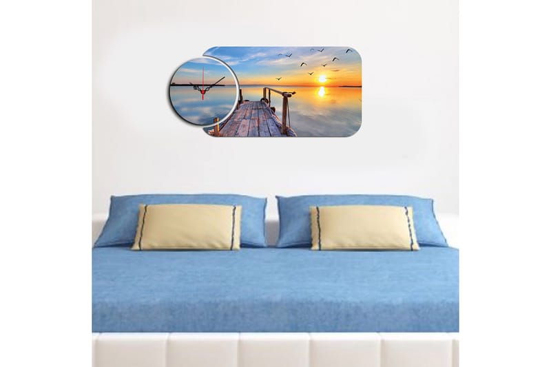 Decorative MDF Clock (2 Pieces) 68x32 - Inredning - Väggdekor - Väggklocka & väggur