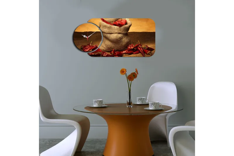 Decorative MDF Clock (2 Pieces) 68x32 - Inredning - Väggdekor - Väggklocka & väggur