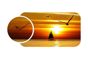 Decorative MDF Clock (2 Pieces) 68x32 - Inredning - Väggdekor - Väggklocka & väggur