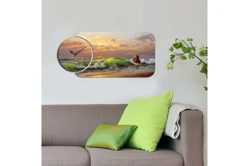 Decorative MDF Clock (2 Pieces) 68x32 - Inredning - Väggdekor - Väggklocka & väggur