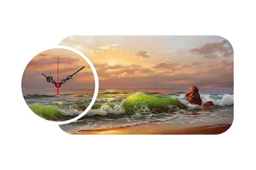 Decorative MDF Clock (2 Pieces) 68x32 - Inredning - Väggdekor - Väggklocka & väggur