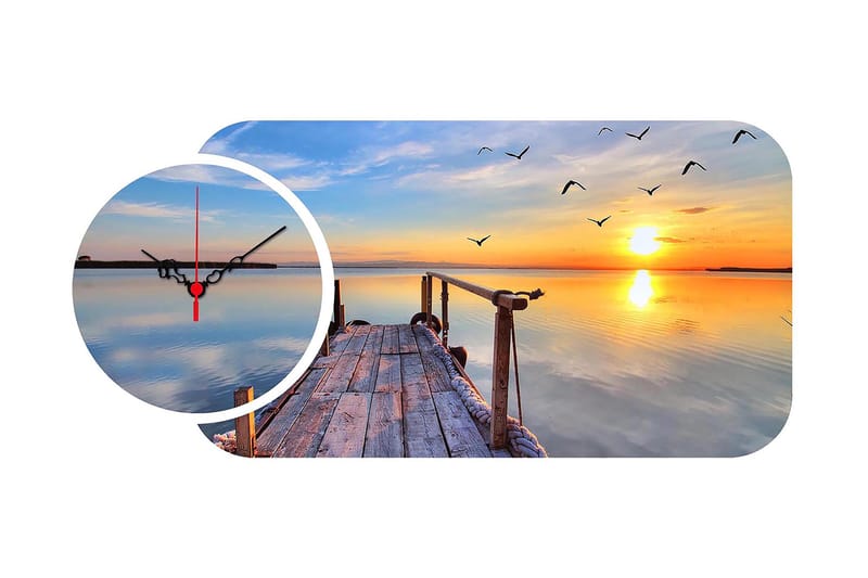 Decorative MDF Clock (2 Pieces) 68x32